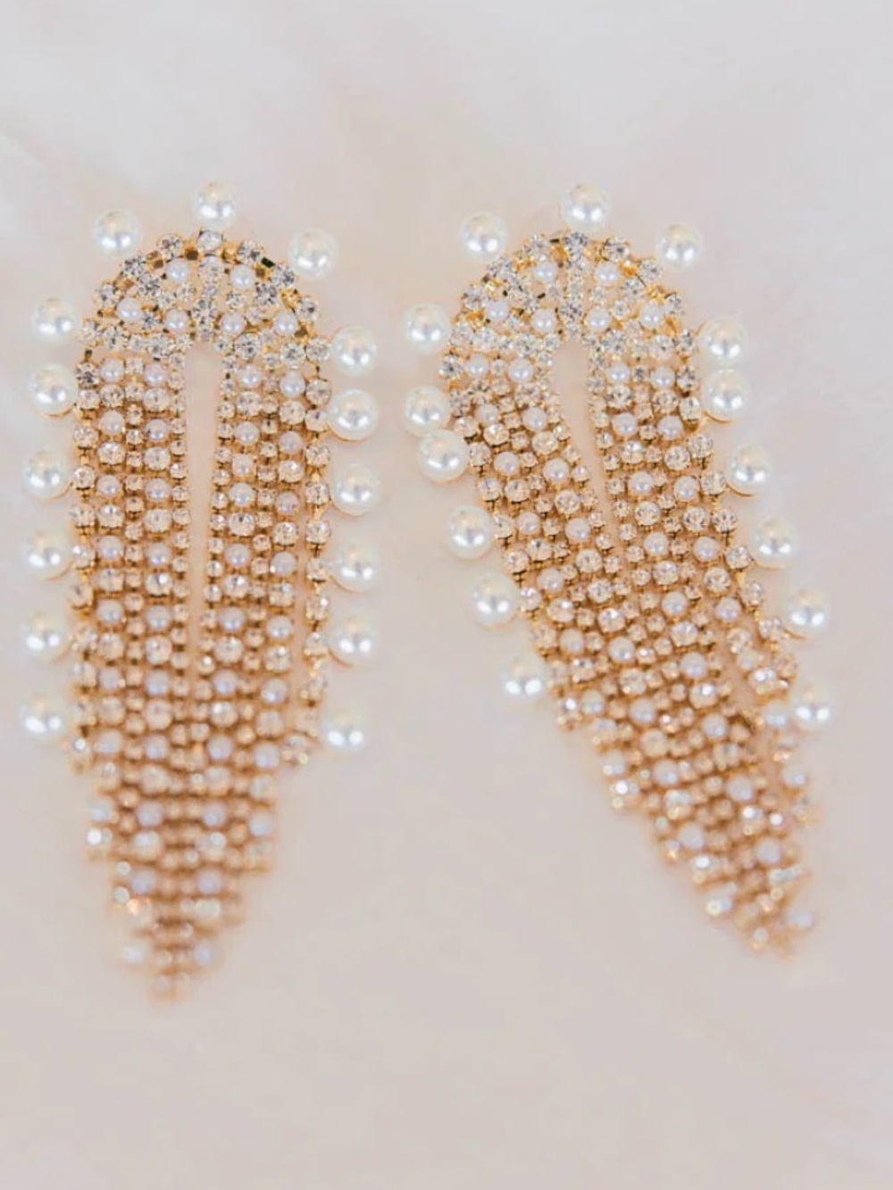 NWT Feed Me Gems Crystal Rainbow Pearl Earrings Gold with Pearls